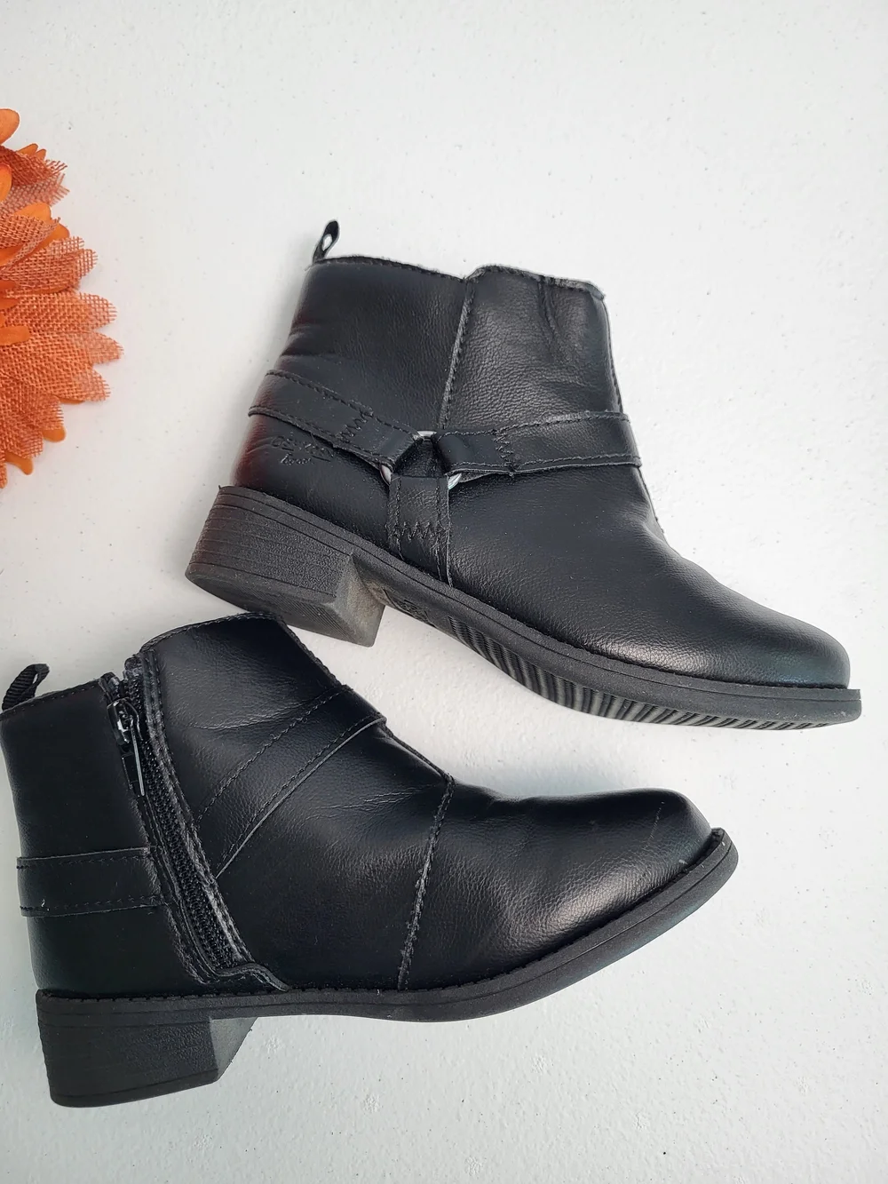 Classic Black Girl's Ankle Boots - Sleek Zip Closure